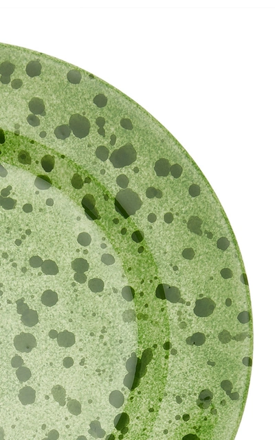 Este Ceramiche Set-of-four Ceramic Dinner Plates In Green