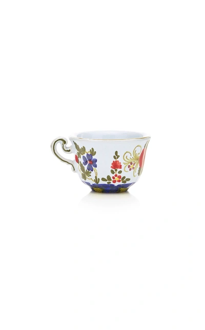 Moda Domus Set-of-four Carnation Coffee Cups And Saucers In Multi