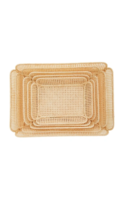 Shop Moda Domus Set-of-five Raffia Nesting Baskets In Neutral