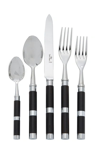 Shop Alain Saint-joanis Carla Stainless Steel And Ebony Silverware Set In Black