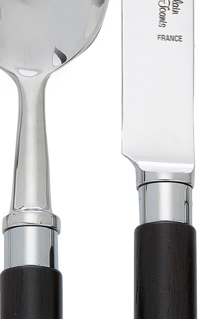 Alain Saint-joanis Carla Stainless Steel And Ebony Silverware Set In Black