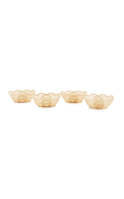 Shop Moda Domus Set-of-4 Small Oval Raffia Bowls In Neutral