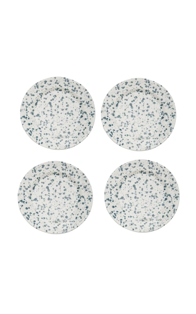 Shop Este Ceramiche Set-of-four Ceramic Dessert Plates In Grey,white