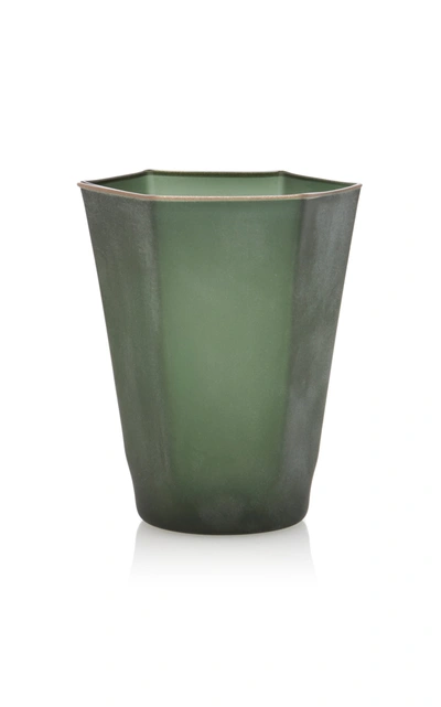 Shop Davide Fuin Frosted Glass Tumbler In Green