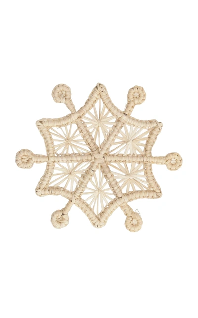 Shop Mercedes Salazar Set Of 4 Snowflake Napkin Rings In Neutral