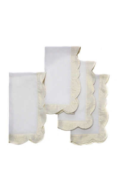 Shop Alex Papachristidis Exclusive Set-of-four Hollywood Regency Dinner Napkins In Gold