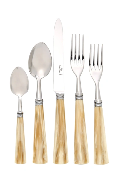 Shop Alain Saint-joanis Tonia Stainless Steel And Horn Silverware Set In Neutral