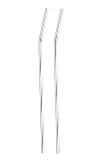 Shop Christofle Uni Set Of 2 Straws In Silver