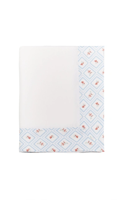 Shop Emilia Wickstead Blue Diamond Printed Linen Tablecloth