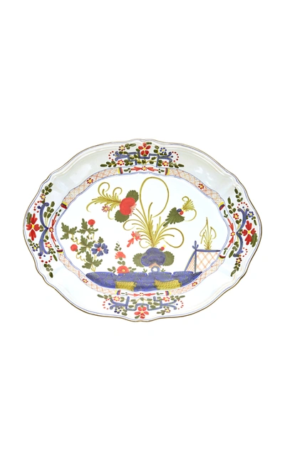 Shop Moda Domus Carnation Oval Porcelain Platter In Multi