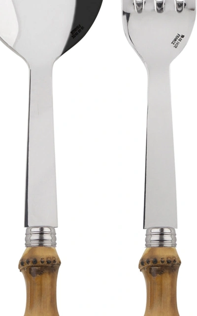 Sabre Panda Bamboo Two-piece Serving Set In Brown