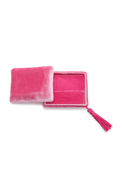 Sophie Bille Brahe Pink Velvet Tassel Jewellery Box In Pink