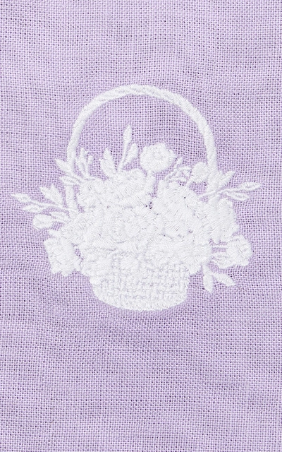 Shop Alex Papachristidis X Leontine Linens Exclusive Set-of-four Basket Full Of Flowers Cocktail Napkin In White