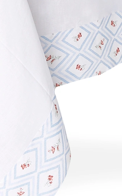 Shop Emilia Wickstead Blue Diamond Printed Linen Tablecloth