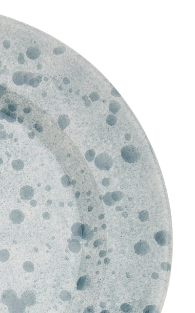 Shop Este Ceramiche Set-of-four Ceramic Dinner Plates In Grey,white