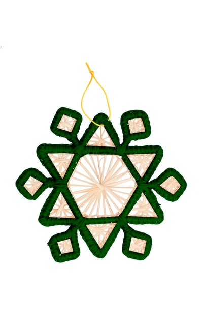 Shop Mercedes Salazar Set Of 4 Star Snowflake Ornaments In Green
