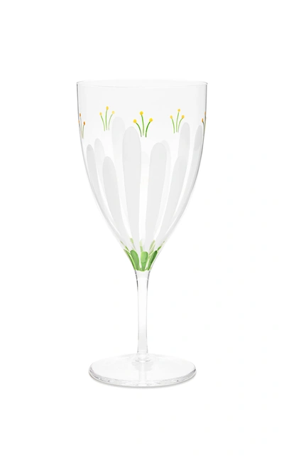 Shop Tory Burch Home Spring Meadows Wine Glasses Set Of Two In White