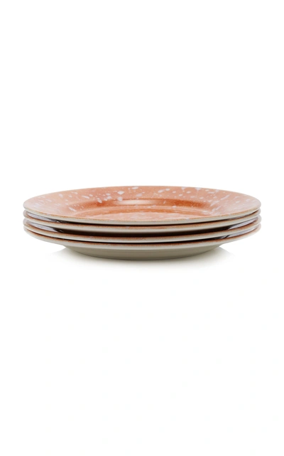 Shop Este Ceramiche Set-of-four Terracotta Ceramic Dinner Plates In Brown