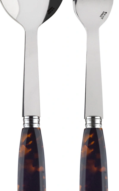 Shop Sabre Djembe Tortoiseshell Two-piece Serving Set In Brown