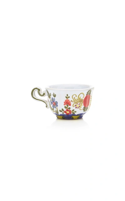 Shop Moda Domus Set-of-four Carnation Teacups And Saucers In Multi
