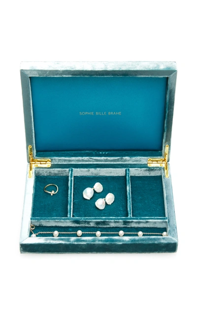 Shop Sophie Bille Brahe Velvet Jewelry Box In Blue