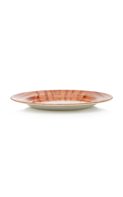 Shop Este Ceramiche Set-of-two Wood Ceramic Dinner Plates In Brown