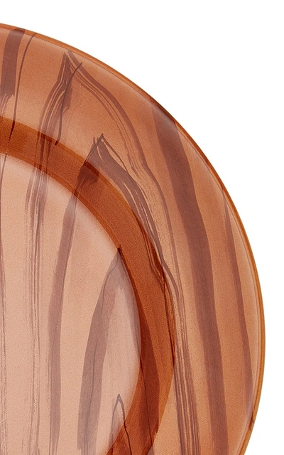 Shop Este Ceramiche Set-of-two Wood Ceramic Dinner Plates In Brown