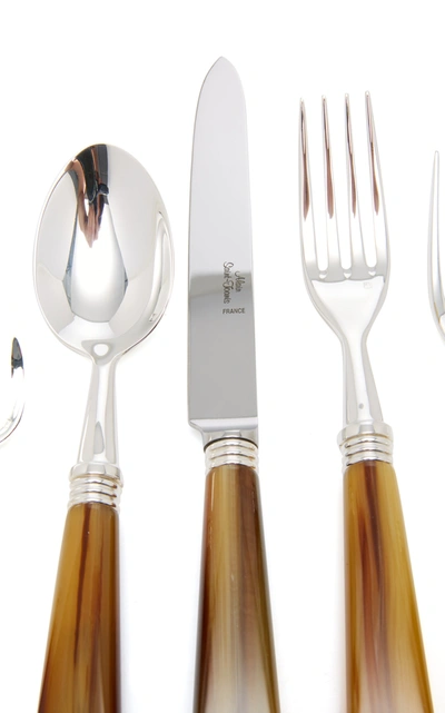 Alain Saint-joanis Tonia Silver-plated Horn Silverware Set In Brown