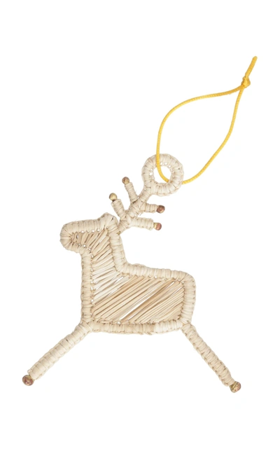 Shop Mercedes Salazar Set Of 4 Deer Ornaments In Neutral