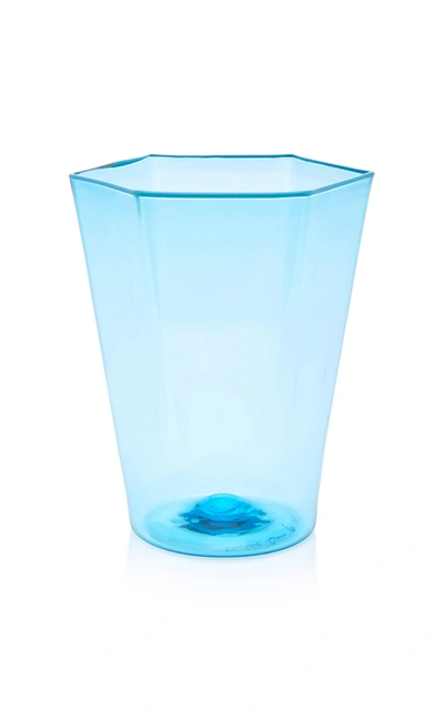 Shop Davide Fuin Set-of-four Glass Tumblers In Blue