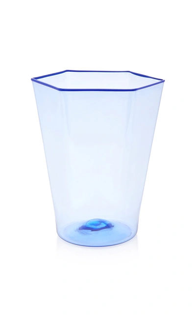 Shop Davide Fuin Set-of-four Glass Tumblers In Blue