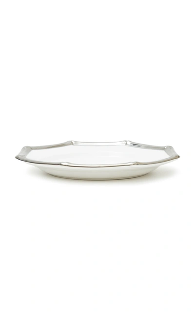 Shop Este Ceramiche Set-of-four Bamboo Ceramic Salad Plates In Silver