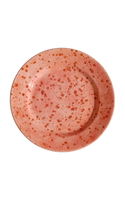 Este Ceramiche Set-of-four Ceramic Dinner Plates In Coral,white