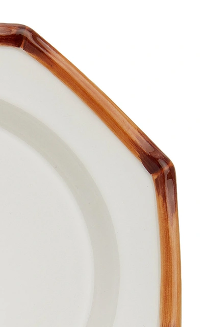 Shop Este Ceramiche Set-of-four Ceramic Dinner Plates In Brown