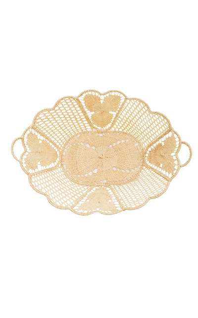 Shop Moda Domus Set-of-2 Large Oval Raffia Bowls In Neutral