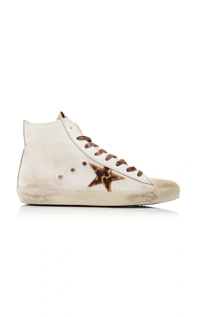 Shop Golden Goose Women's Francy Leather High-top Sneakers In White