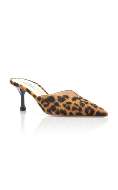 Shop Prada Leopard-print Calf Hair Mules In Animal