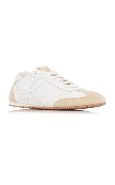 Shop Loewe Ballet Runner Leather Sneakers In White