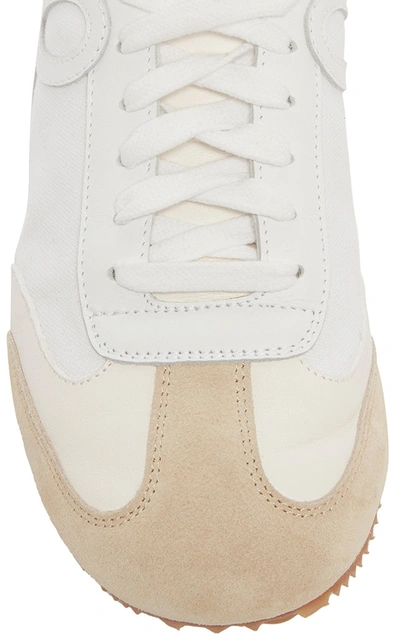 Shop Loewe Ballet Runner Leather Sneakers In White