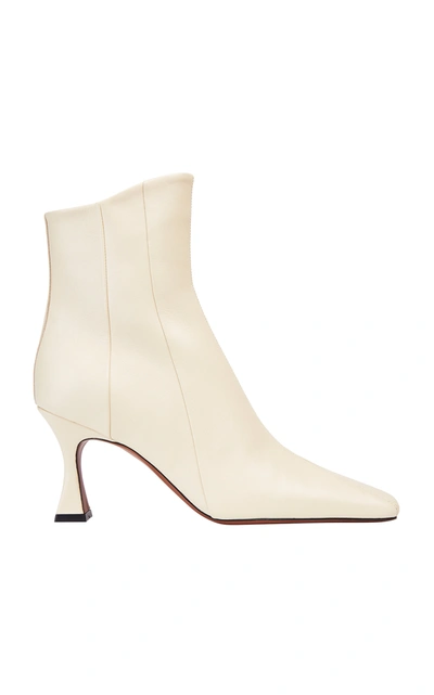 Shop Manu Atelier Women's Duck Leather Ankle Boots In Ivory