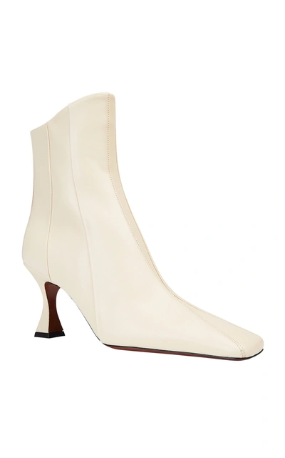 Shop Manu Atelier Women's Duck Leather Ankle Boots In Ivory