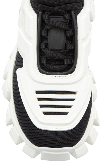 Shop Prada Women's Combat Leather-trimmed Mesh And Rubber Sneakers In Black,yellow