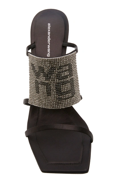 Shop Alexander Wang Julie Crystal-embellished Satin Sandals In Black