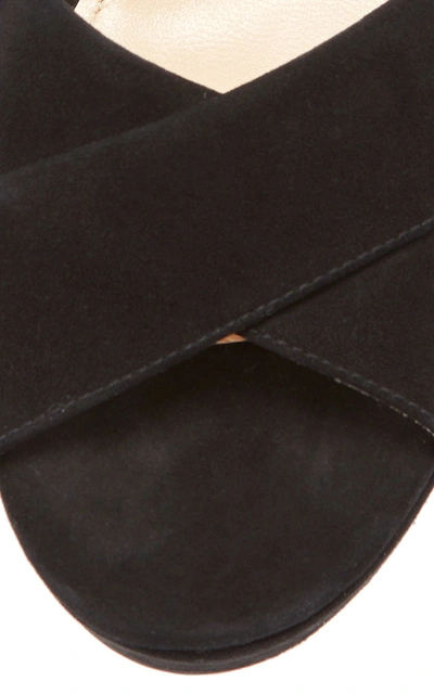 Shop Prada Women's Suede Platform Sandals In Black