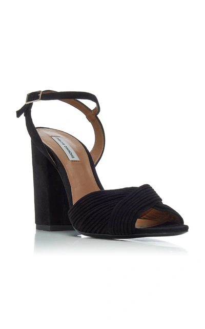 Shop Tabitha Simmons Kali Suede Sandals In Black