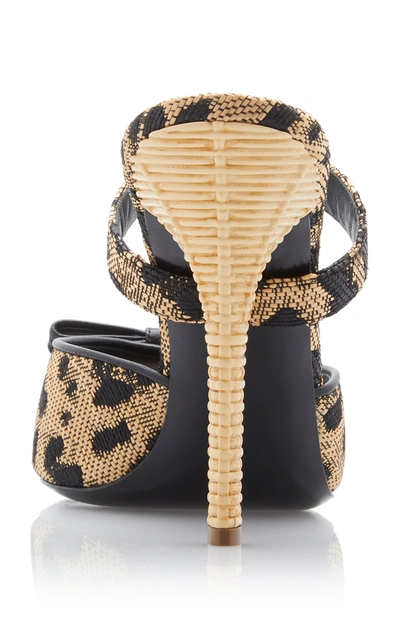 Shop Dolce & Gabbana Crystal-embellished Printed Raffia And Leather Sandals In Animal