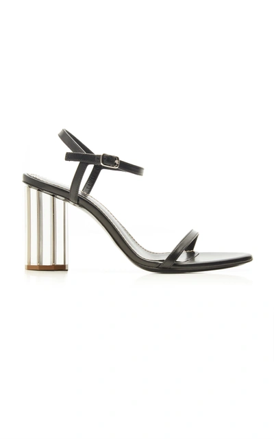 Shop Proenza Schouler Leather Mirrored Block Heel Sandals In Black