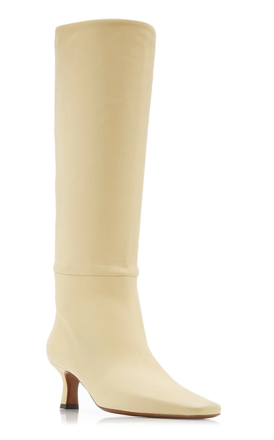 Shop Neous Women's Cynis Leather Knee Boots In Ivory