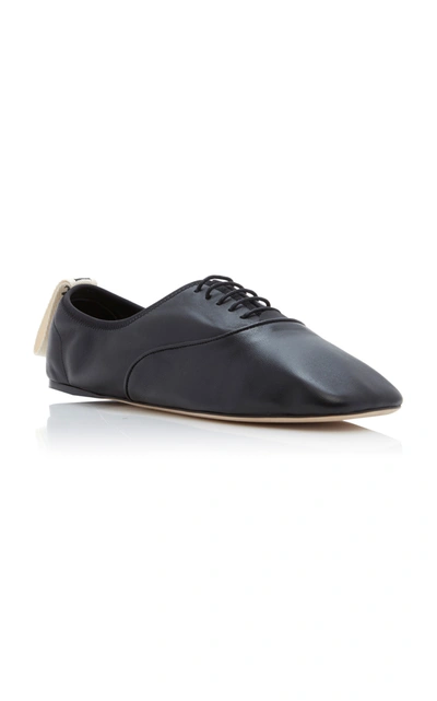 Shop Loewe Leather Oxford Shoes In Black
