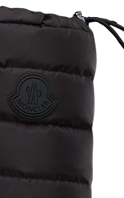 Shop Moncler Women's Ginette Leather Puffer Boots In Black